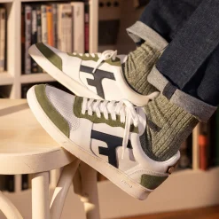 Baskets Blanche & Kaki