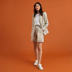 Baskets Kaki & Doree En Cuir - Modele Hazel