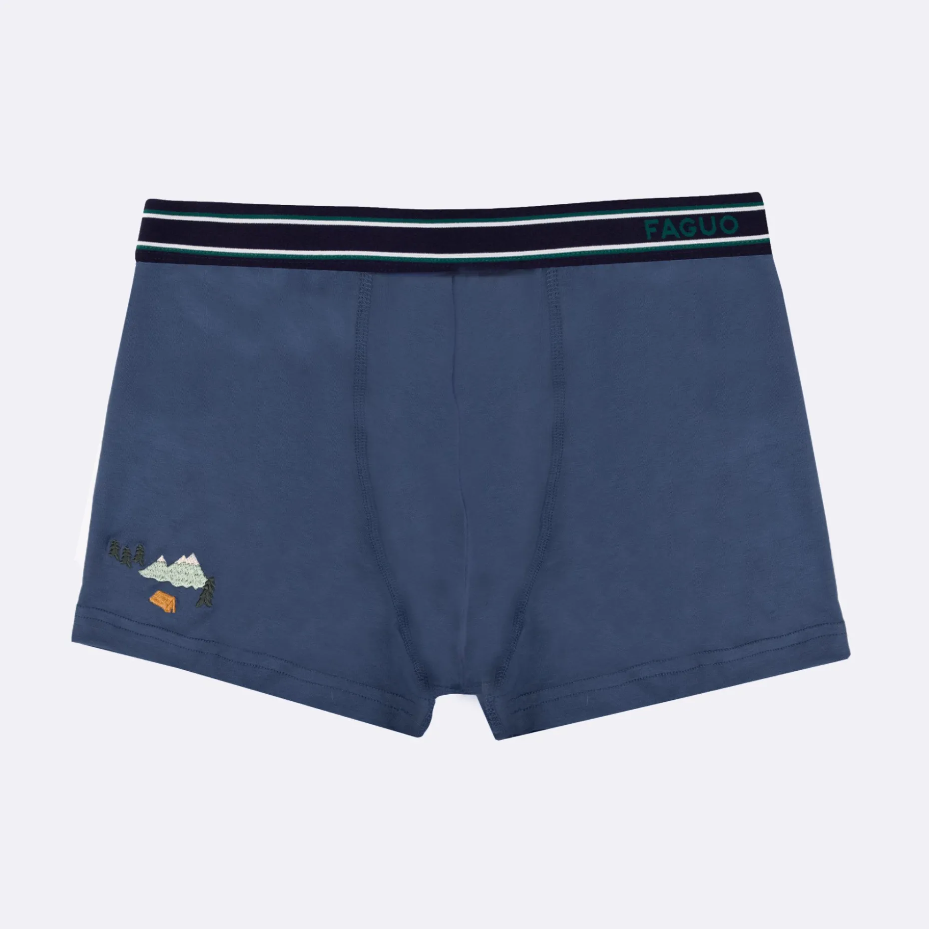 Boxer Bleu Marine & Gris Chine Clair