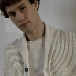 Cardigan Col Chale Ecru