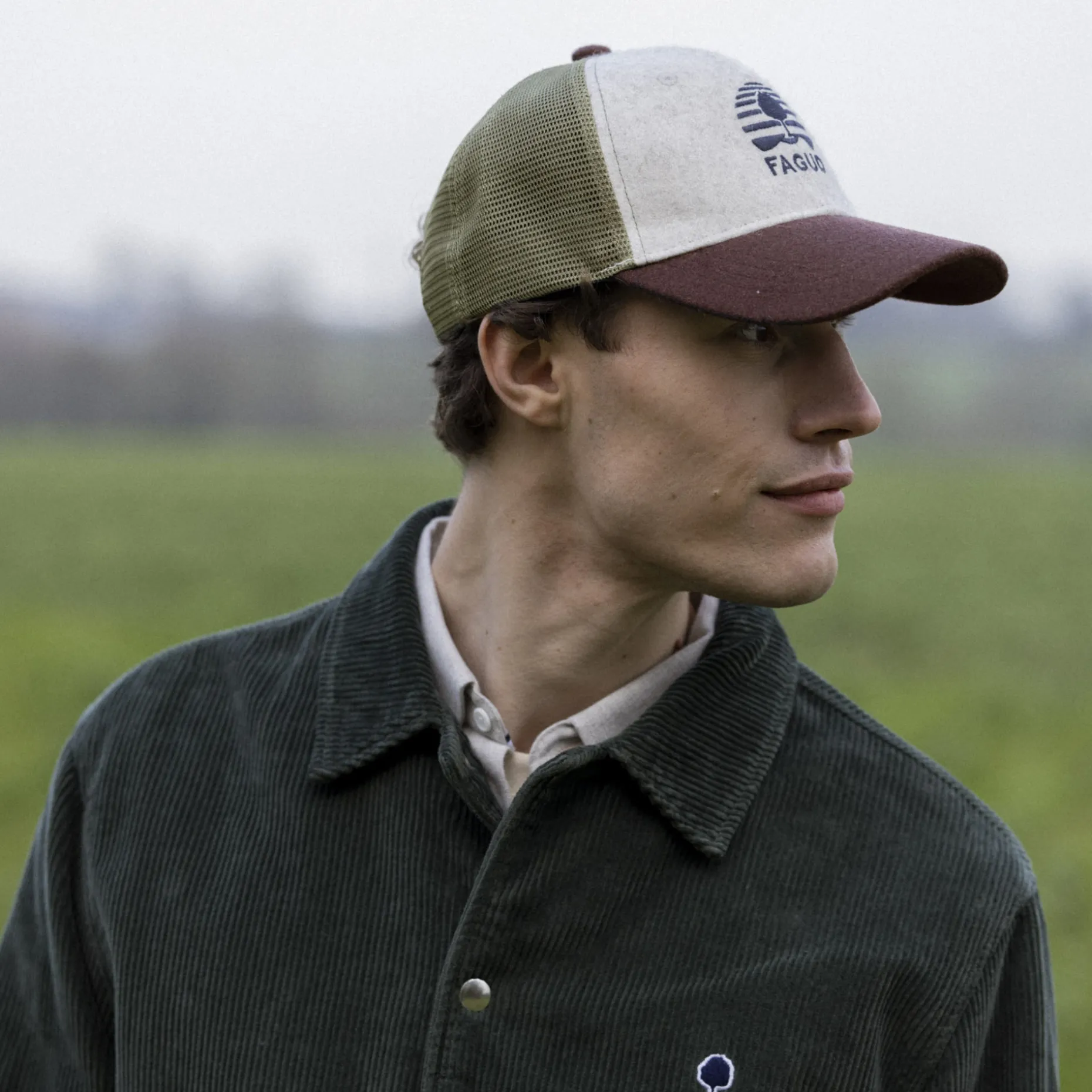 Casquette Bordeaux & Vert Fonce