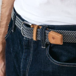 Ceinture Bleu Marine & Ecru