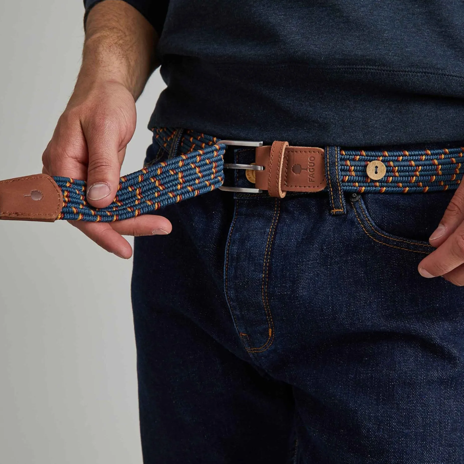 Ceinture Bleu Marine & Rouge