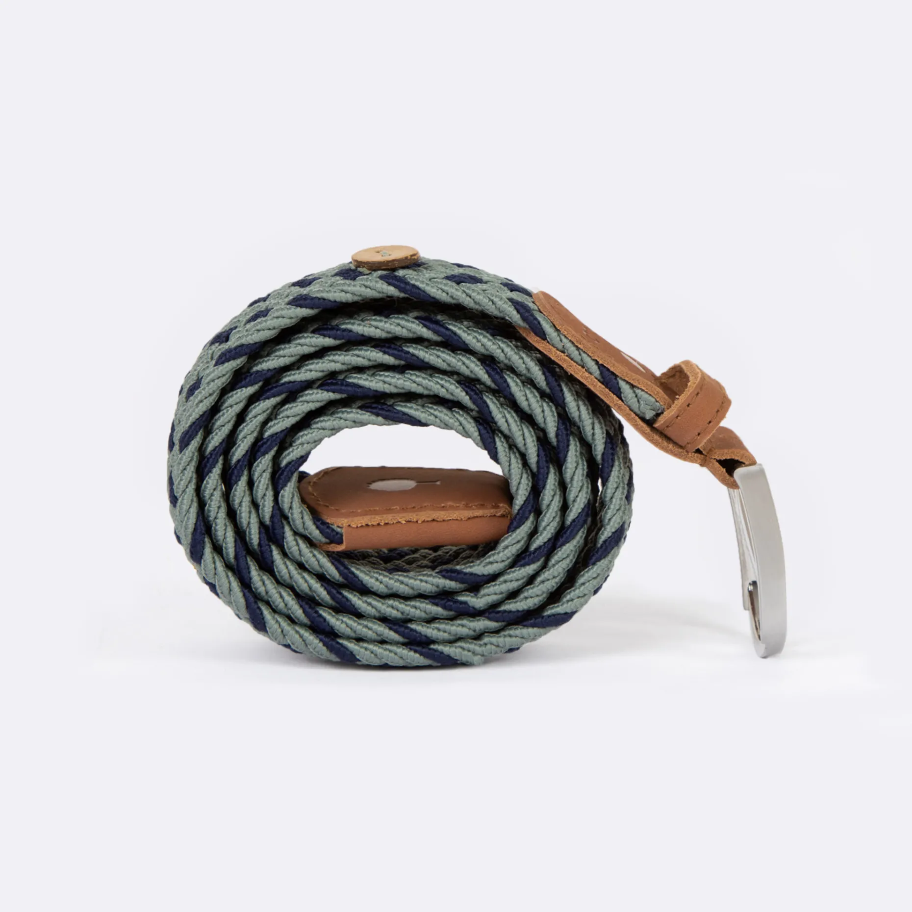 Ceinture En Polyester Recycle Et Elasthanne Vert & Bleu - Modele Belt