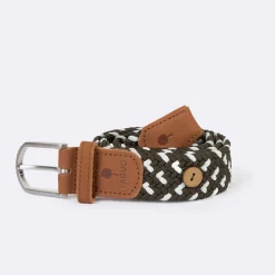 Ceinture En Polyester Recycle Et Elasthanne Vert & Ecru - Modele Belt