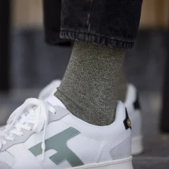 Chaussettes Beige & Vert Fonce