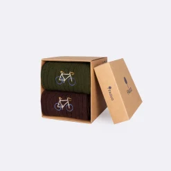 Chaussettes Bordeaux & Vert Fonce