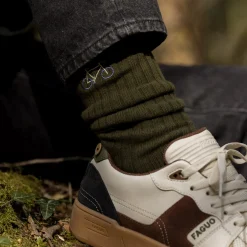 Chaussettes Bordeaux & Vert Fonce