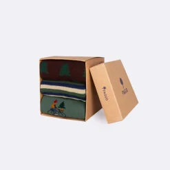 Chaussettes Vert Fonce & Multicolore