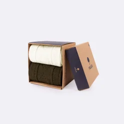 Chaussettes Verte & Ecrue