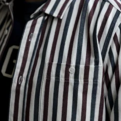 Chemise A Rayures Blanches, Bleues & Bordeaux