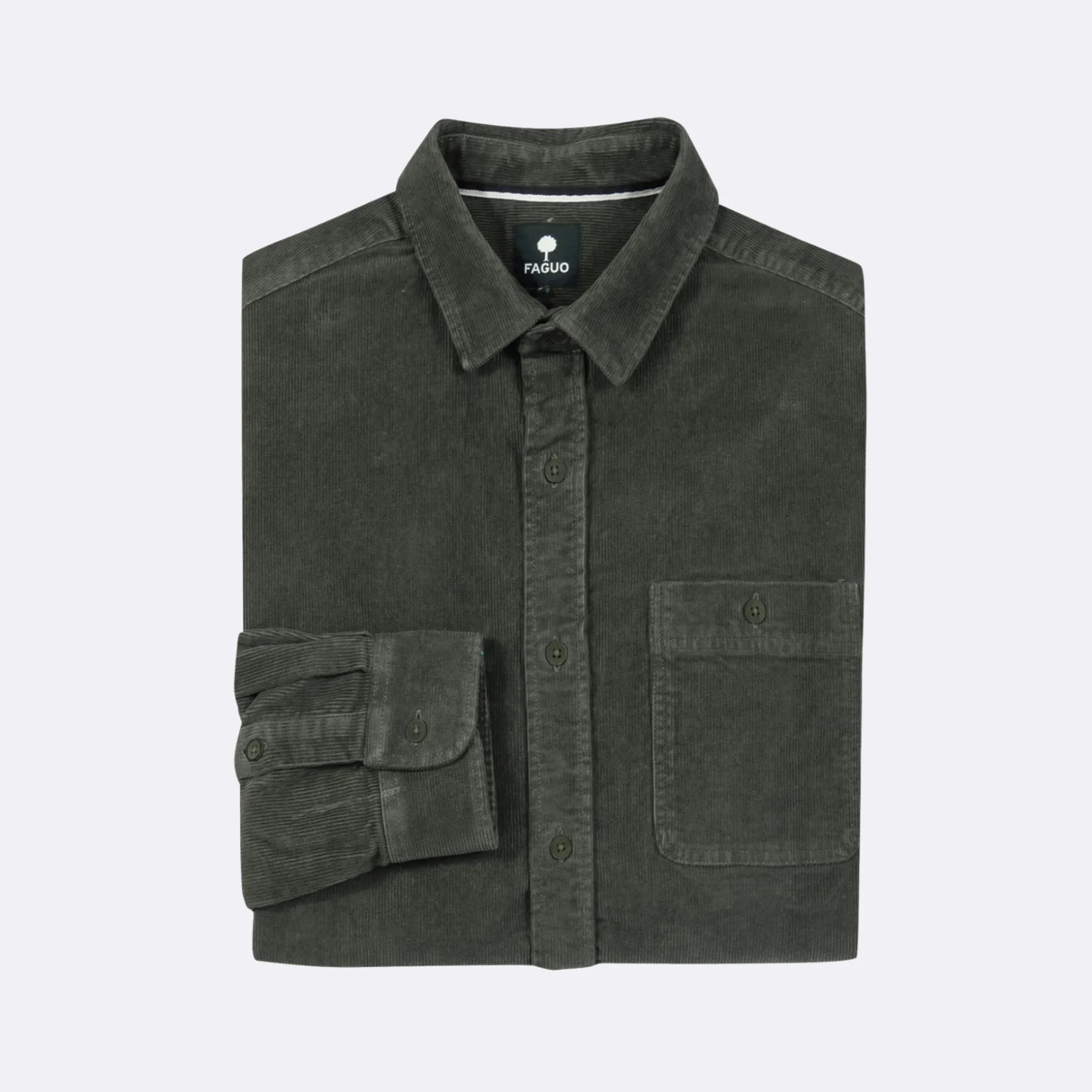 Chemise Classique Kaki Foncee