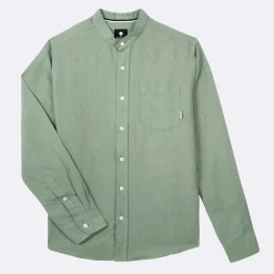 Chemise Col Mao Vert Clair
