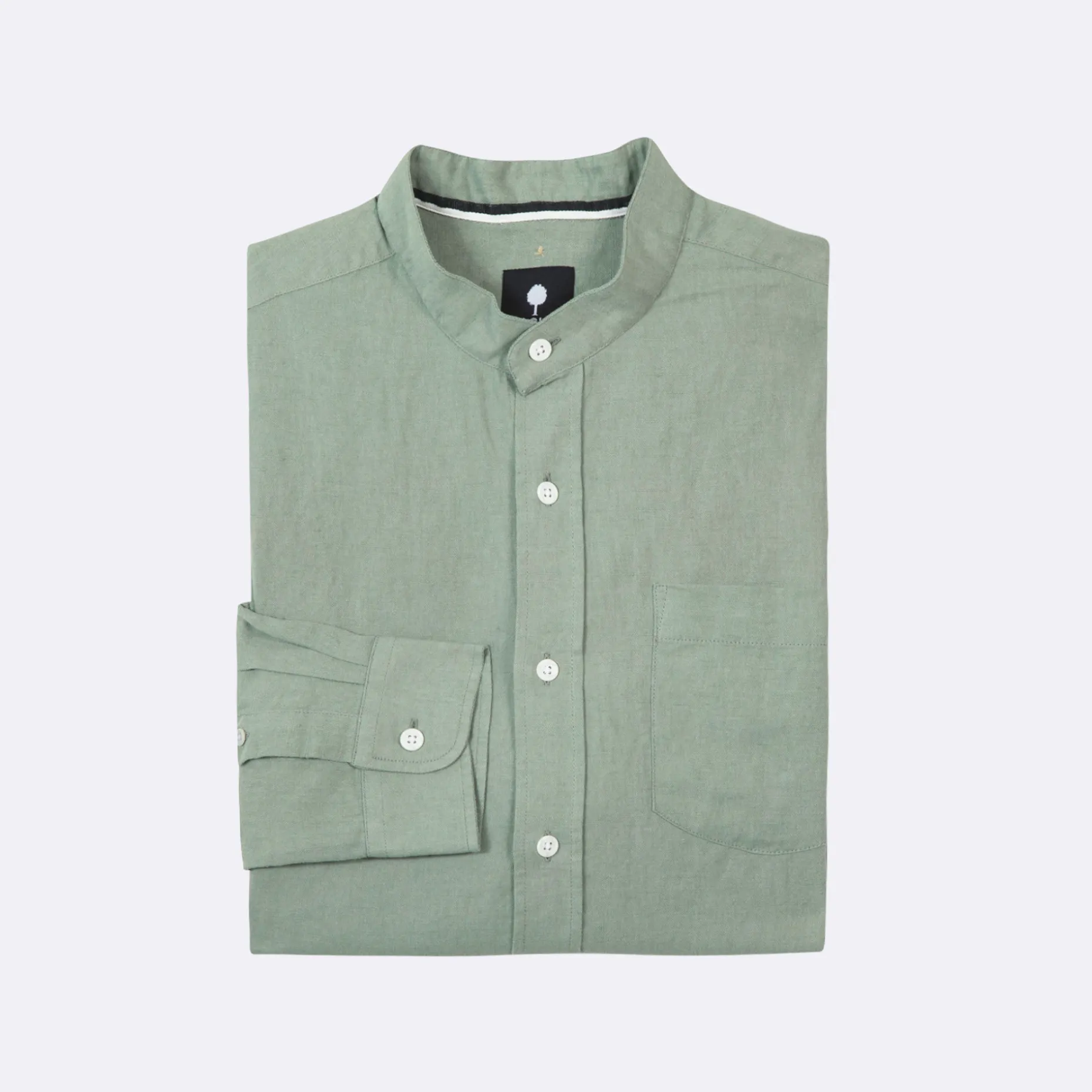 Chemise Col Mao Vert Clair