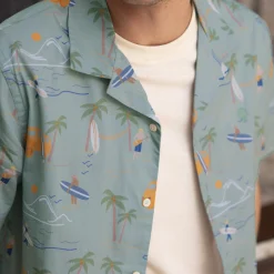 Chemise Manches Courtes Vert Clair