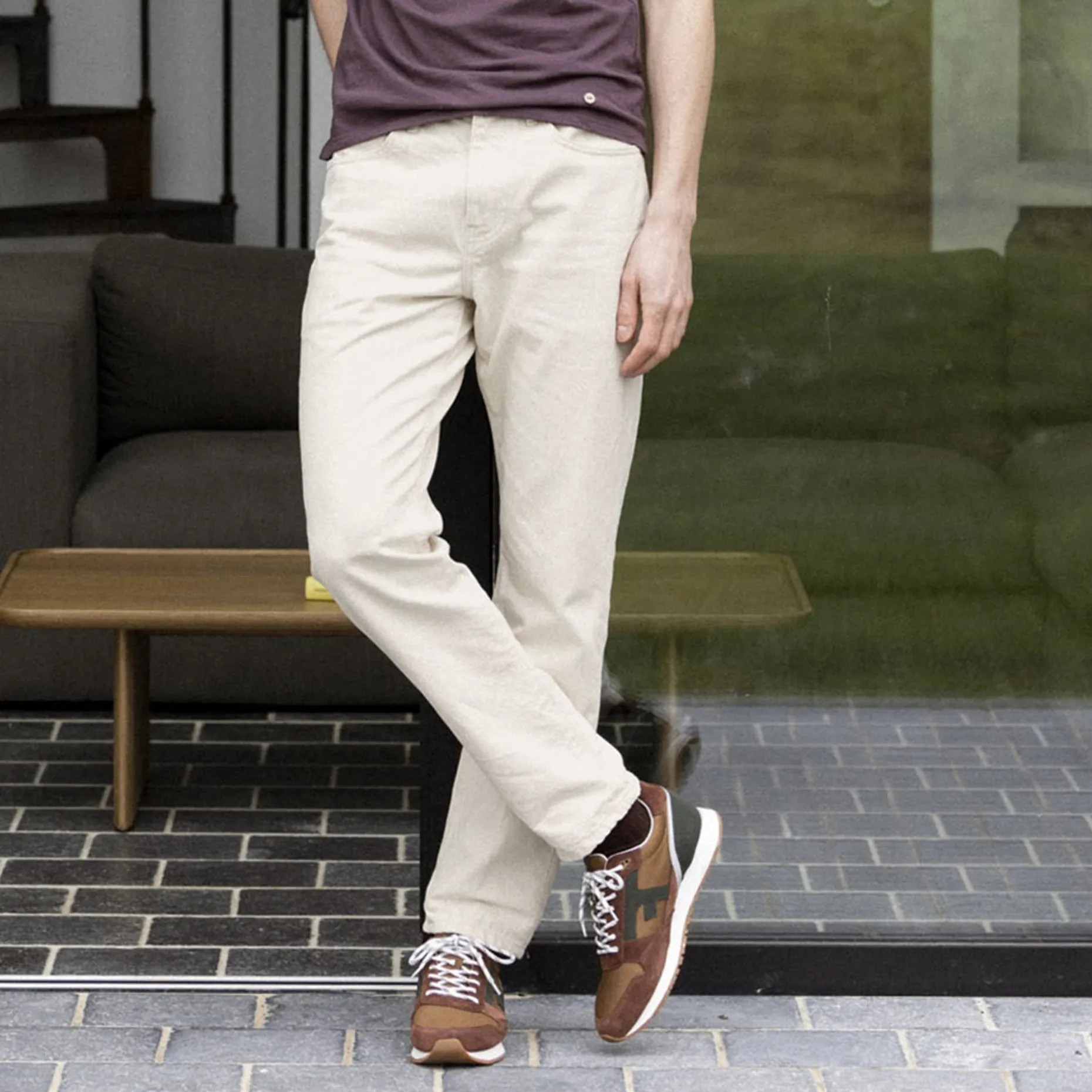 Jean Ecru Coupe Fuselee