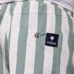 Maillot De Bain Ecru Raye Vert