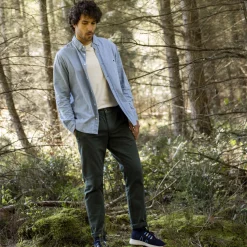 Pantalon Vert Fonce Coupe Fuselee