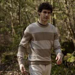 Pull A Rayures Beiges & Taupe