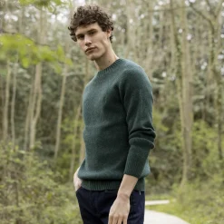 Pull Col Boutonne Vert