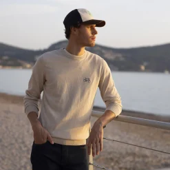 Pull Col Rond Beige Chine