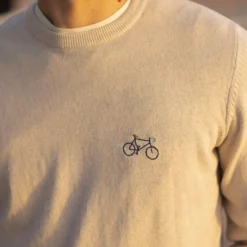 Pull Col Rond Beige Chine