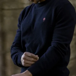 Pull Col Rond Bleu Marine