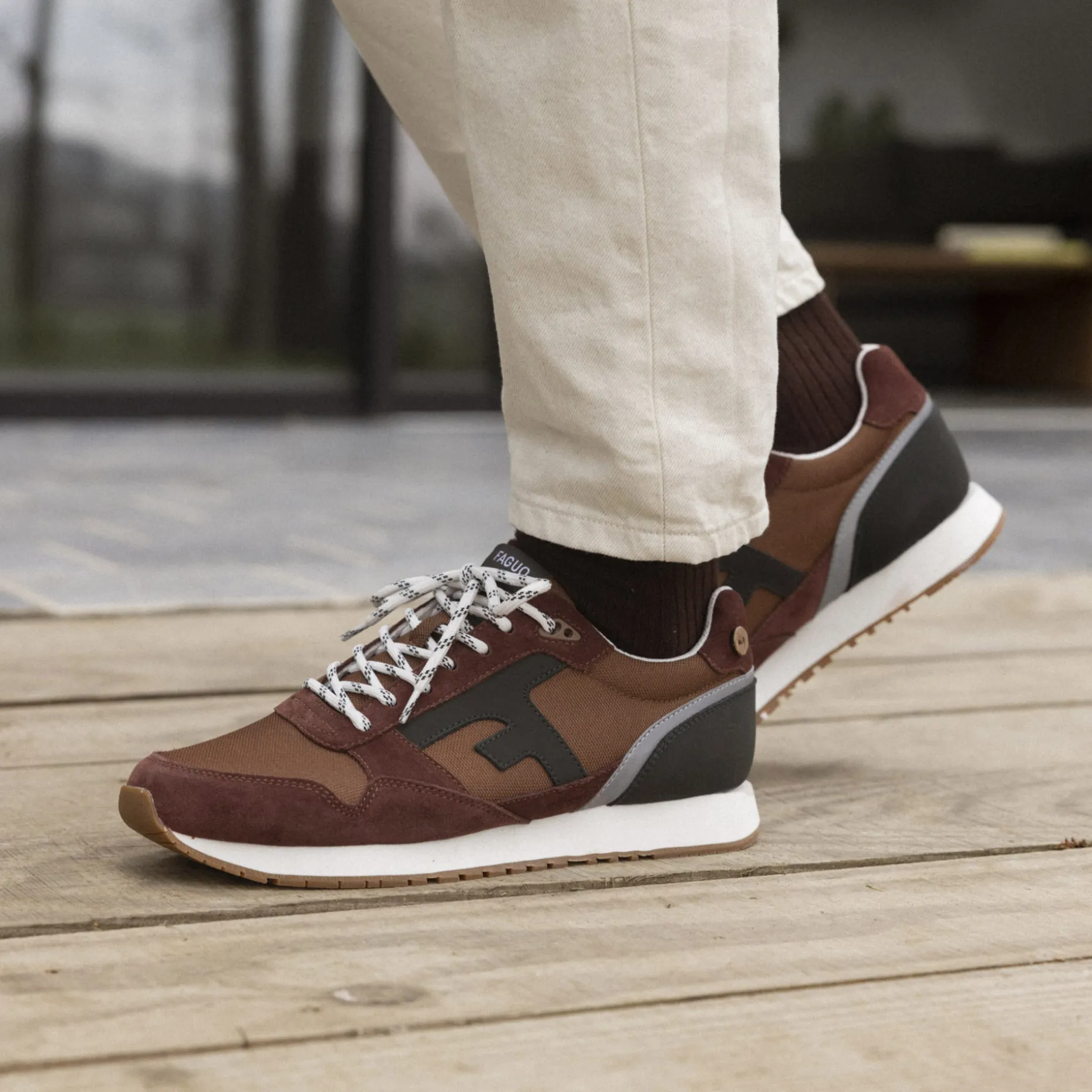 Runnings Camel & Vert Fonce