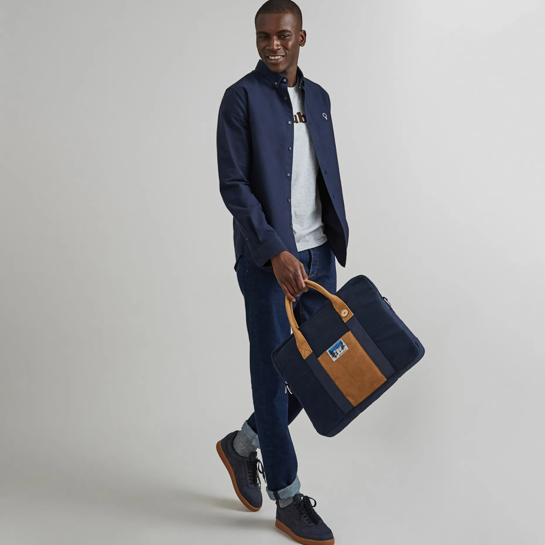 Sac D'Ordinateur Bleu & Marron