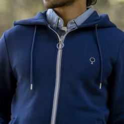 Sweat A Capuche Bleu Indigo