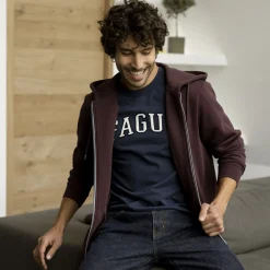 Sweat A Capuche Bordeaux Fonce