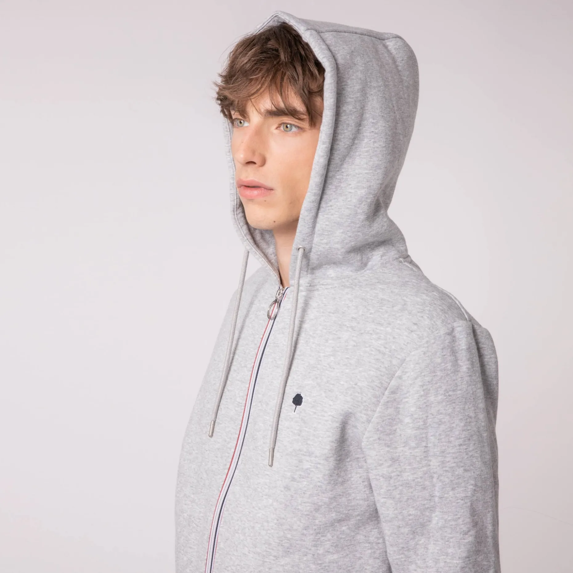 Sweat A Capuche Gris Chine