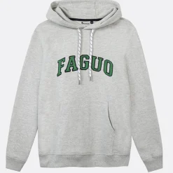 Sweat A Capuche Logo Faguo Gris Chine