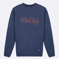 Sweat Col Rond Bleu Indigo Velo Club