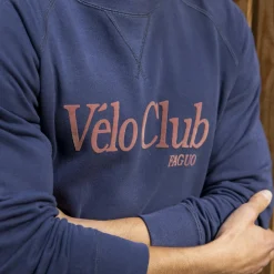 Sweat Col Rond Bleu Indigo Velo Club