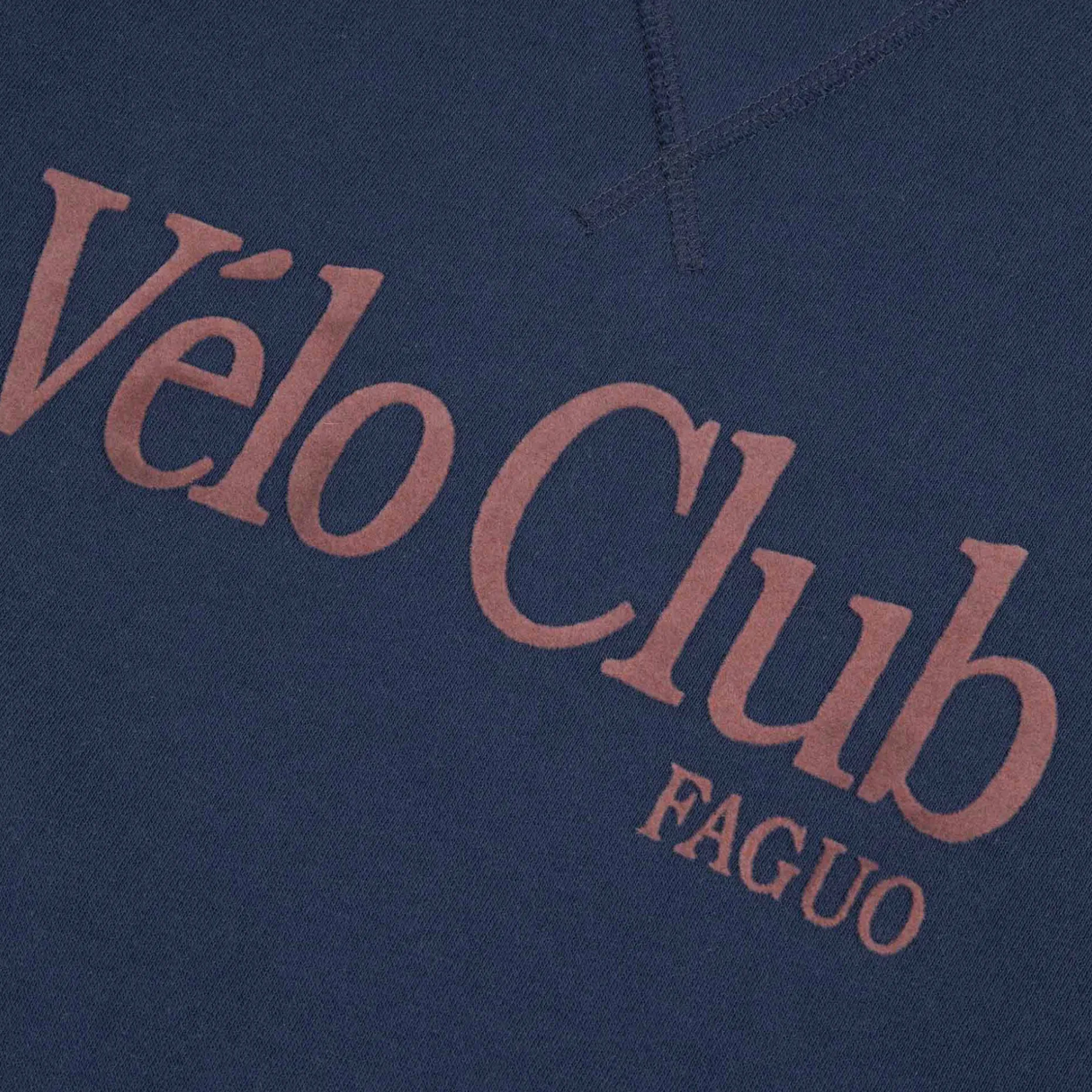 Sweat Col Rond Bleu Indigo Velo Club