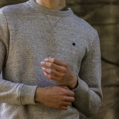 Sweat Col Rond Gris Chine Clair