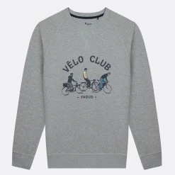 Sweat Col Rond Gris Chine Velo Club