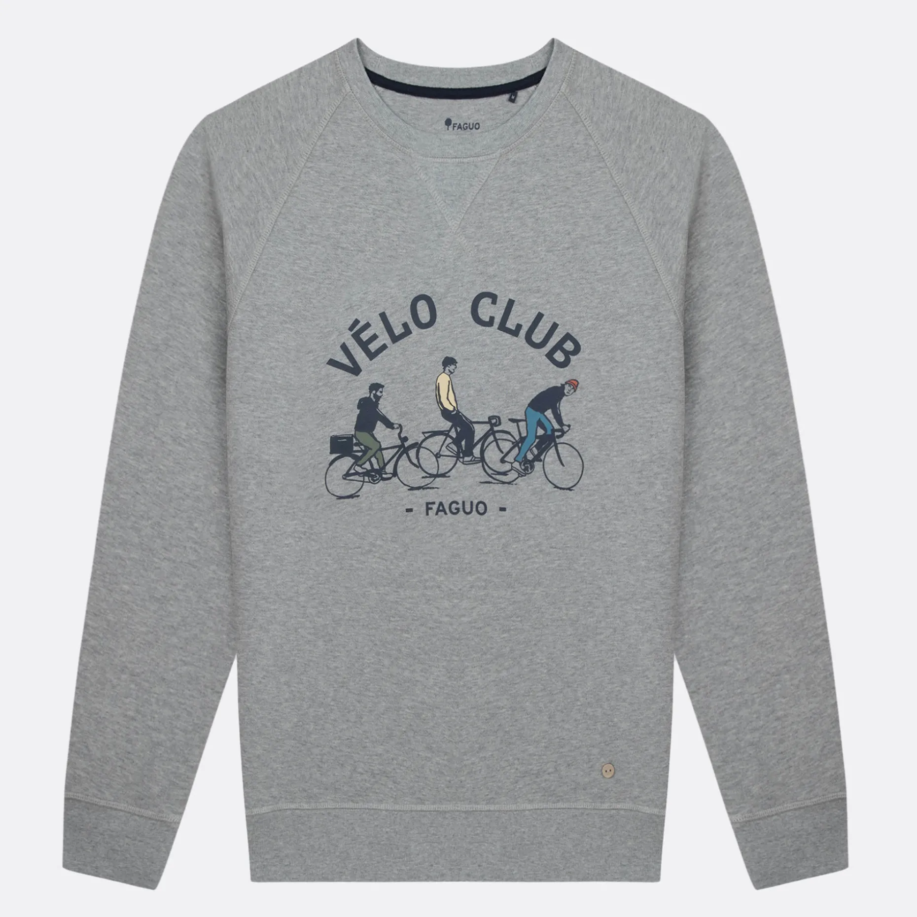 Sweat Col Rond Gris Chine Velo Club