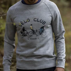 Sweat Col Rond Gris Chine Velo Club