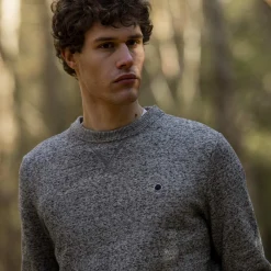 Sweat Col Rond Gris Chine Fonce