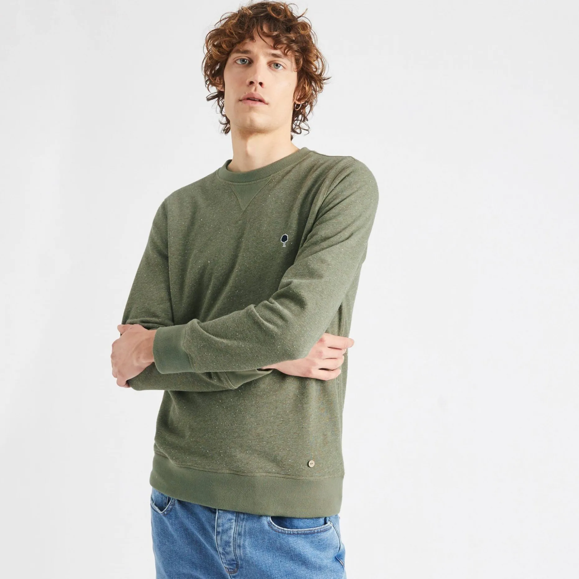 Sweat Col Rond Kaki