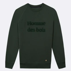 Sweat Col Rond Vert Fonce Homme Des Bois