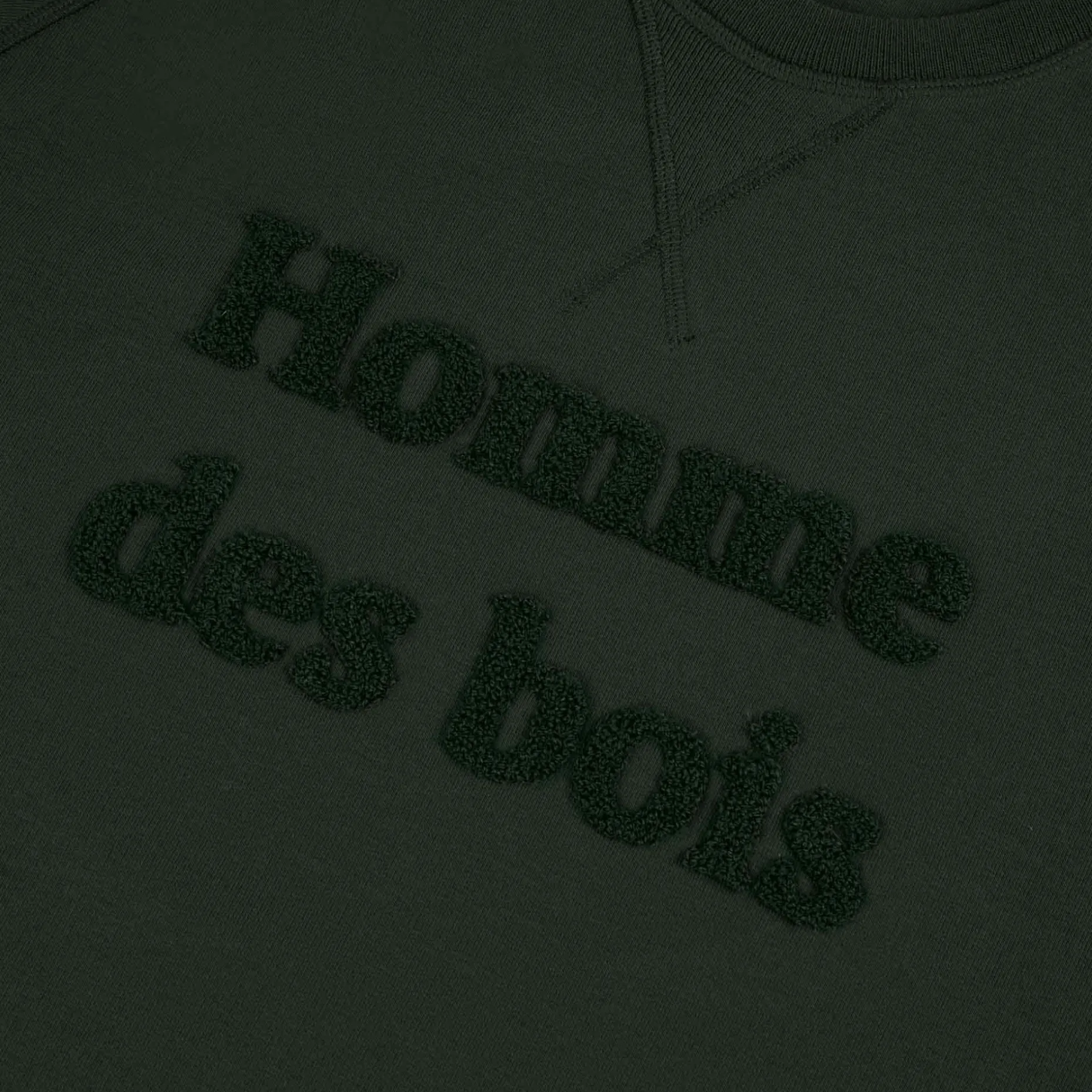 Sweat Col Rond Vert Fonce Homme Des Bois
