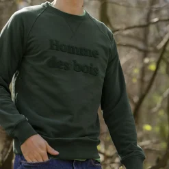 Sweat Col Rond Vert Fonce Homme Des Bois