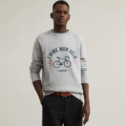 Sweatshirt Gris "J'Aime Mon Velo"