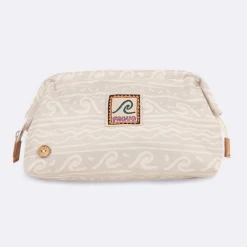 Trousse De Toilette Ecrue A Motif Vague Vegan