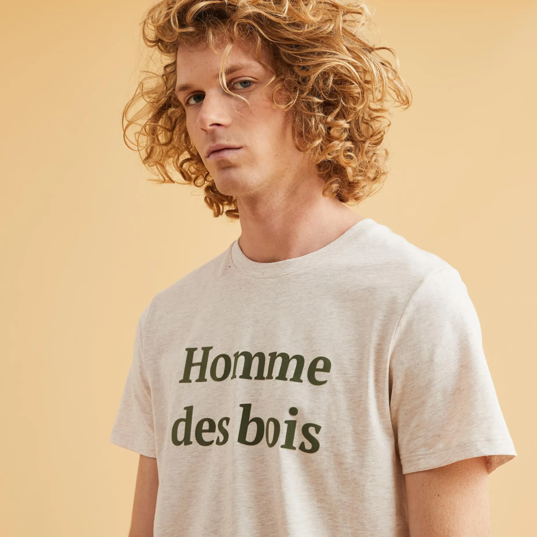 T-Shirt Beige "Homme Des Bois"