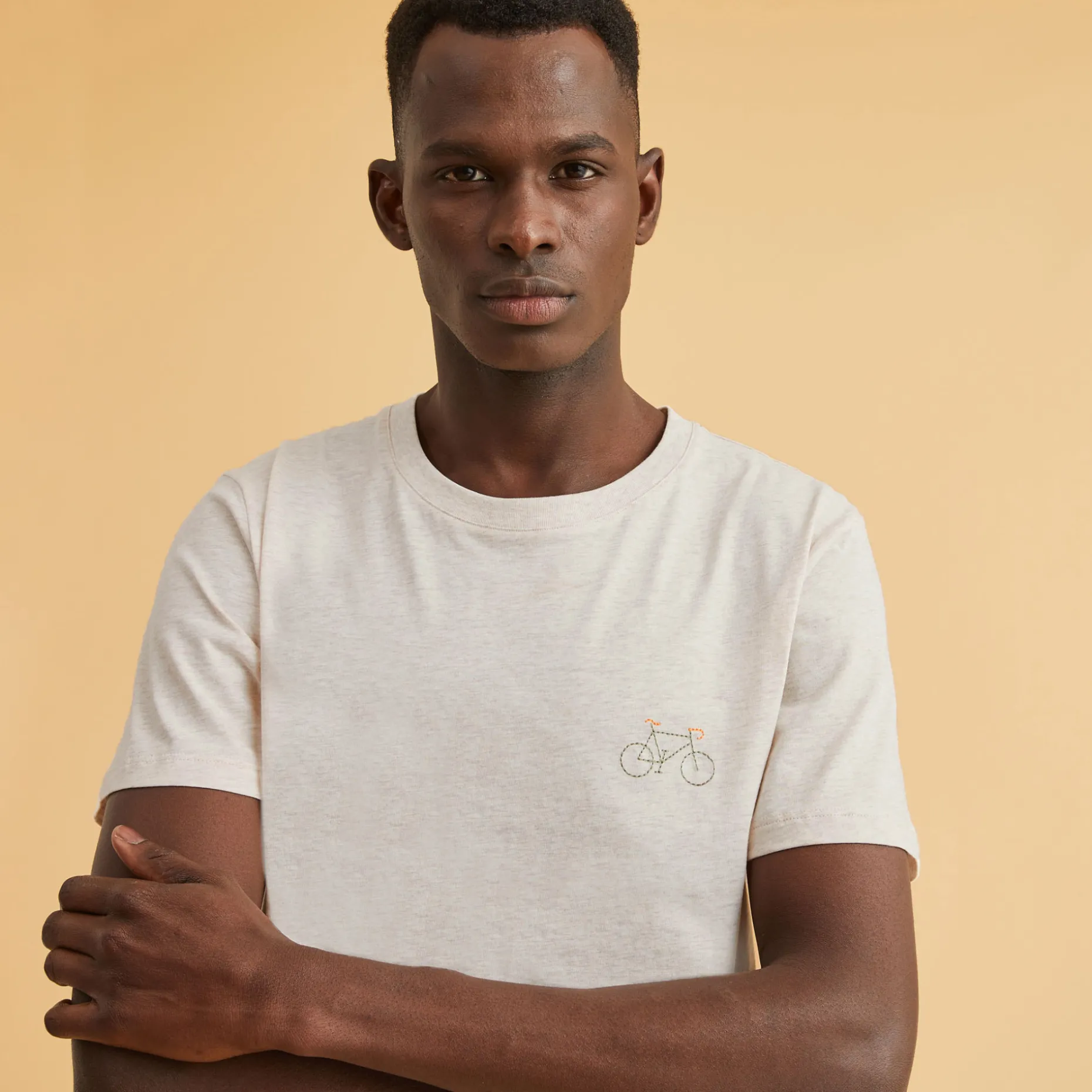 T-Shirt Col Rond Beige Velo