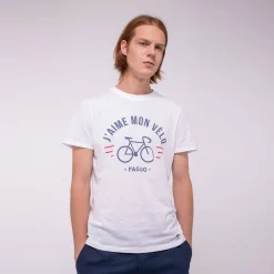 T-Shirt Col Rond Blanc J'Aime Mon Velo